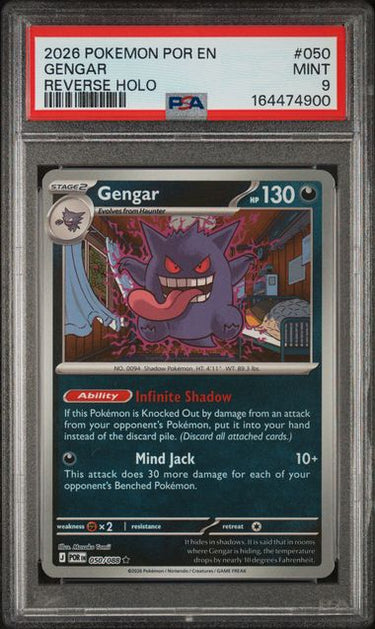 Gengar Reverse Holo PSA 9 - 2026 Pokémon POR EN