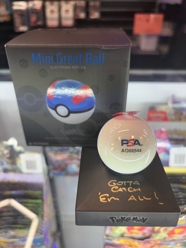 Autographed Great Ball - Sarah Natochenny "Gotta Catch 'Em All!" (Black/Gold Ink)